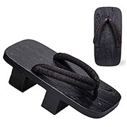 Urahara Black Wooden Sandals