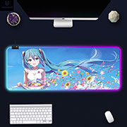 Miku Hatsune Luminous Desktop Mouse Pad