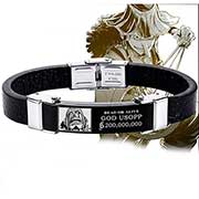 One Piece Titanium Leather Bracelet