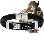 One Piece Titanium Leather Bracelet