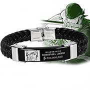 One Piece Titanium Leather Bracelet