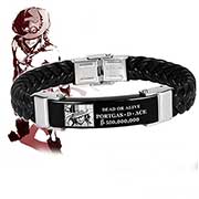 One Piece Titanium Leather Bracelet