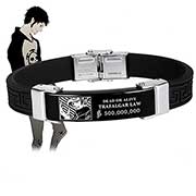 One Piece Titanium Leather Bracelet