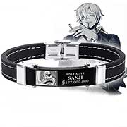 One Piece Titanium Leather Bracelet