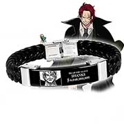 One Piece Titanium Leather Bracelet